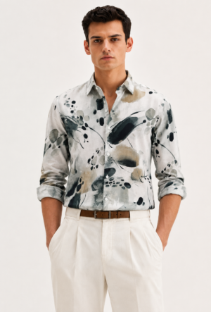 Stone Mist Satin Shirt